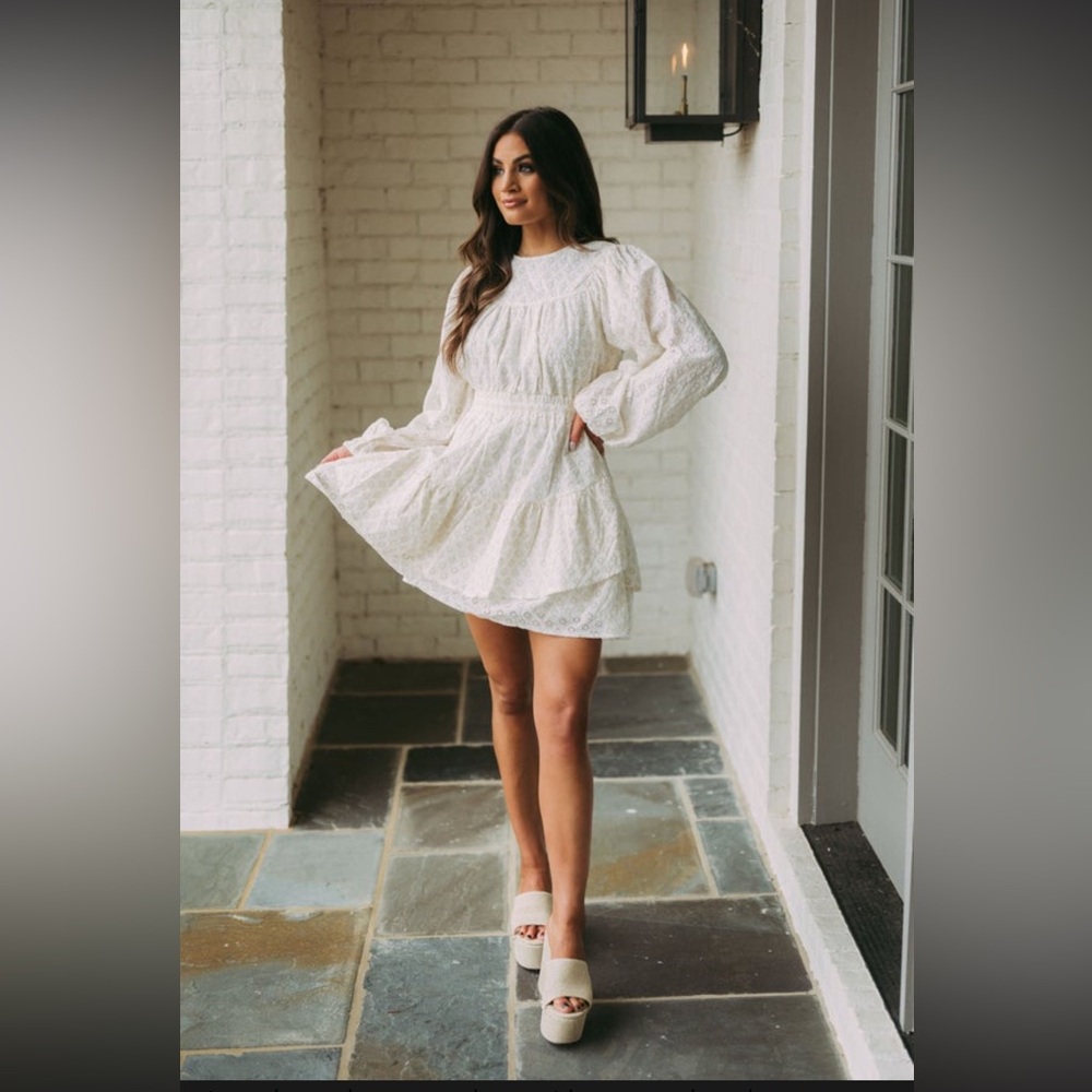 Natural Eyelet Dress - these three boutique